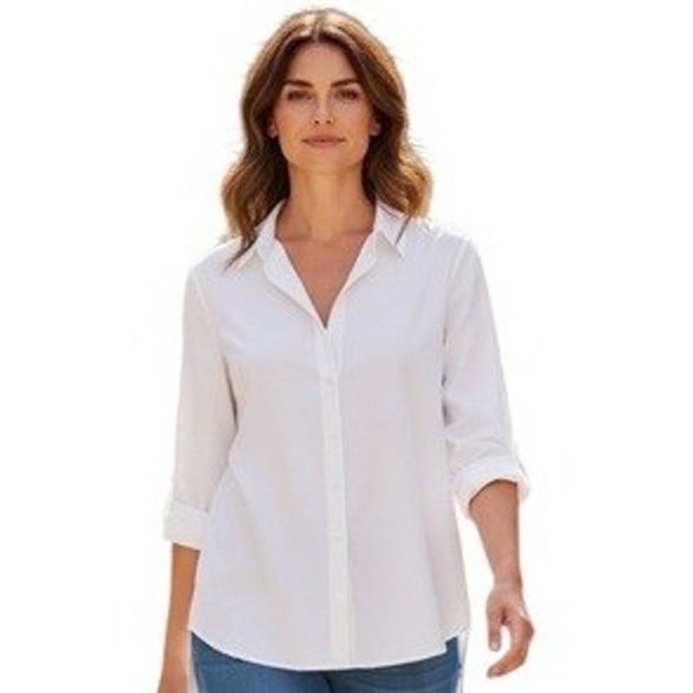 Bench. 100%Viscose Women size Small Button Up Classic Lagenlook Minimalist Shirt